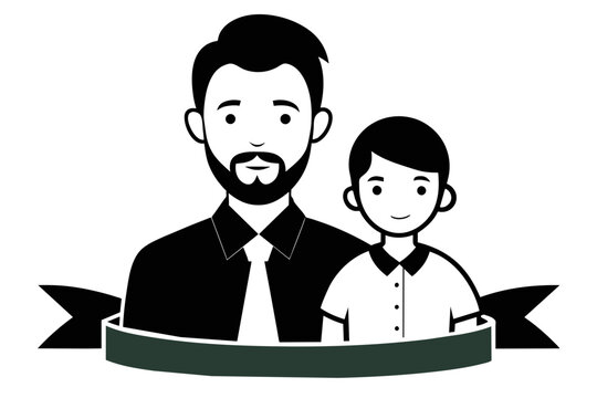 father and son, father's day themes image vector illustration,white background