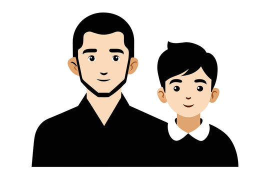 father and son, father's day themes image vector illustration,white background