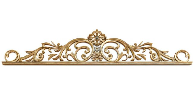 Arabic ornamental gold frame isolated on white background