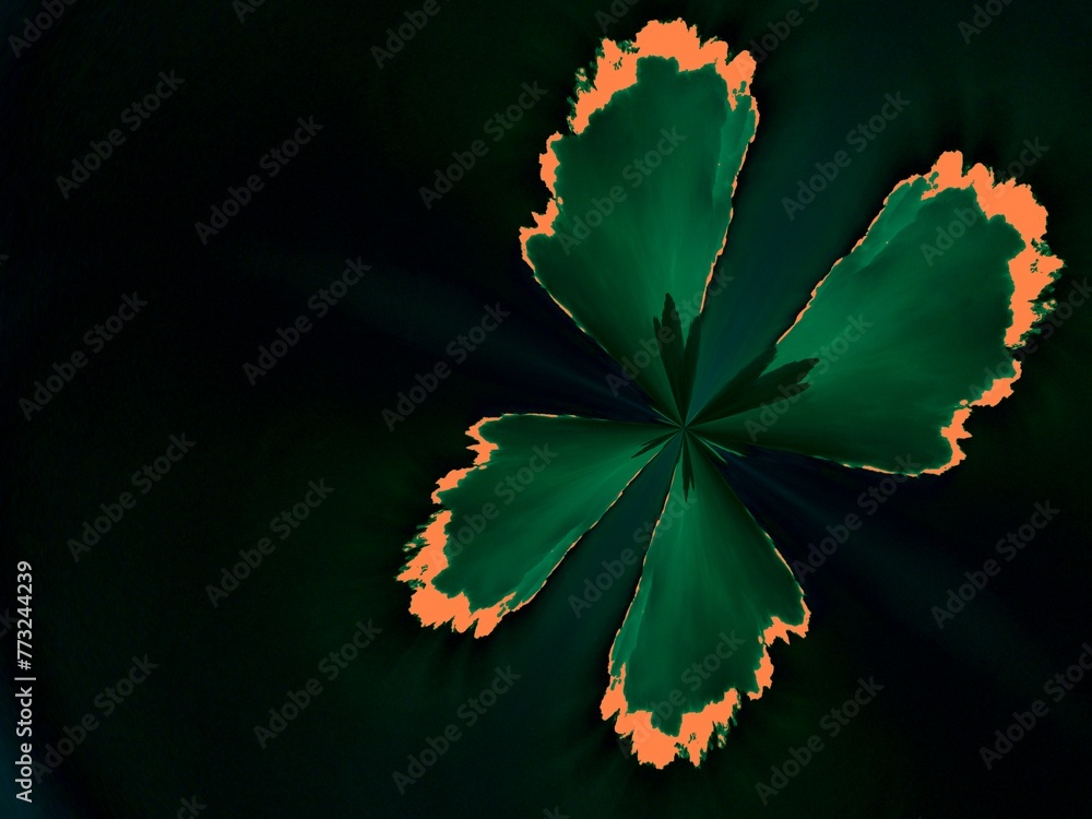 Aufkleber clouds in sky in shape of butterfly wings - abstract composition and pattern in dark green and orang