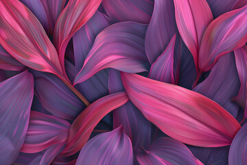 Floral leaves background, pink and purple big leaves natural aesthetic background