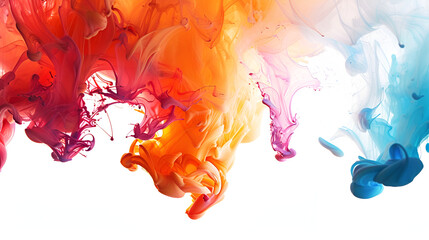 Colorfuls ink drops in water abstract background ,Colorful Cascades: Vibrant Abstract Watercolor Paint Background with Multicolor Splashes and Brush Strokes
