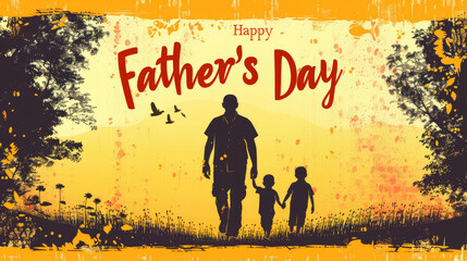 Happy father's day silhouette illustration