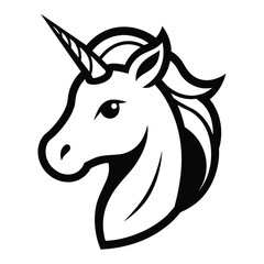 Unicorn head, Unicorn Head Icon Flat Graphic Design