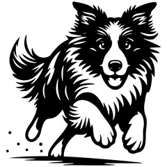 Border Collie Dog Illustration.