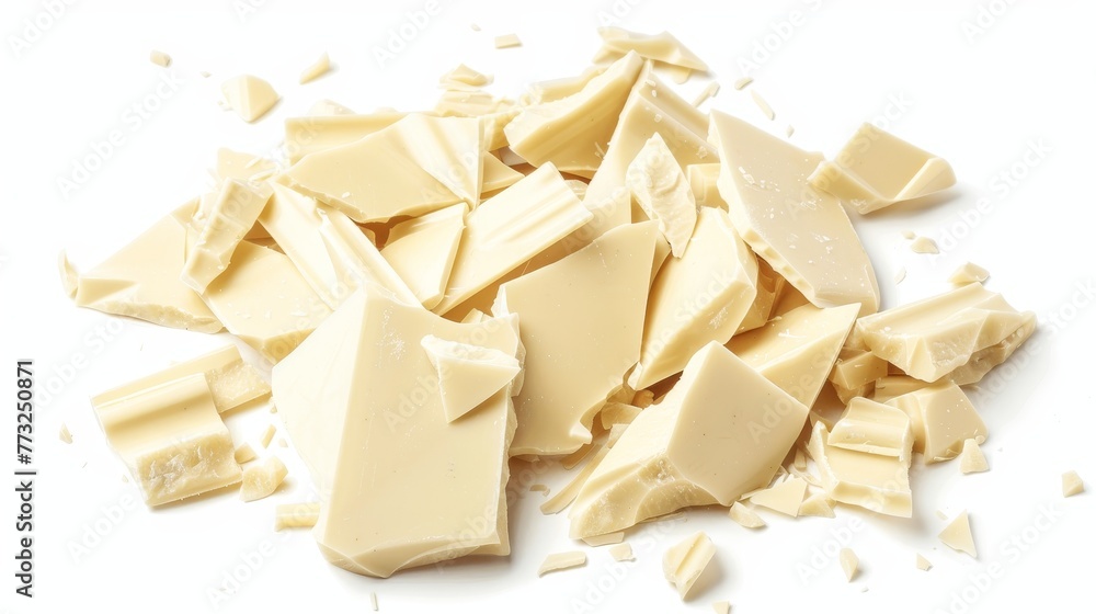 Poster Pieces of irregular shape isolated on white background. Clipping path elements.