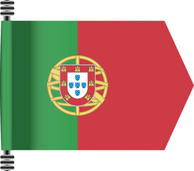 PORTUGAL FLAG ROLLED EFFECT