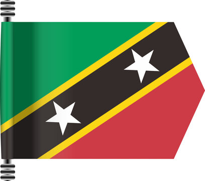 SAINT KITTS AND NEVIS FLAG ROLLED EFFECT