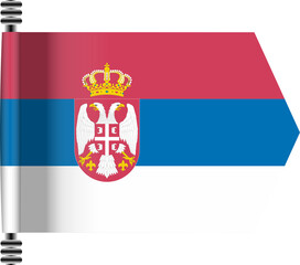 SERBIA FLAG ROLLED EFFECT
