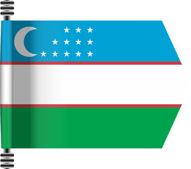 UZBEKISTAN FLAG ROLLED EFFECT