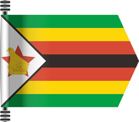 ZIMBABWE FLAG ROLLED EFFECT