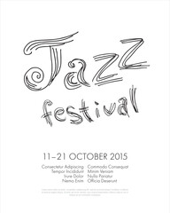 Jazz festival live music. Abstract poster. Vector graphic design