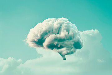 Brainstorming concept human brain cloud