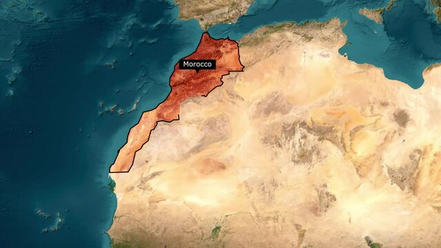 Morocco map red color Breaking news Style
