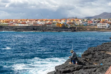 Papier Peint photo autocollant les îles Canaries View of the beach from Bufadero de La Garita (Telde), Gran Canaria, Canary Islands