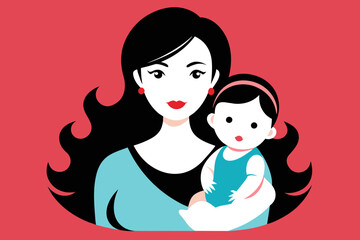 Mother and beautiful baby