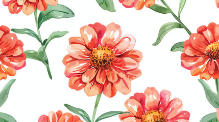 Gerania flowers seamless pattern. Hand painted waterc