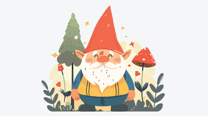 Gnome flat vector isolated on white background ar 1