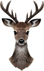 Close-up of a cute cartoon Marsh Deer Icon. - obrazy, fototapety, plakaty