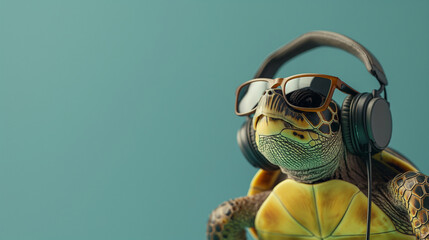 Mentales Gleichgewicht finden und ausgeglichen sein chillen und den Feierabend genießen in form von lustigen Tieren Schildkröte, mit Sonnenbrille Katze Fisch Faultier mit Cocktail Generative AI - obrazy, fototapety, plakaty