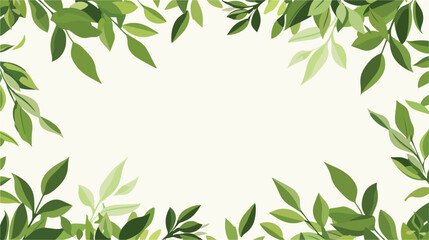 Green background motif border frame flat vector isolated
