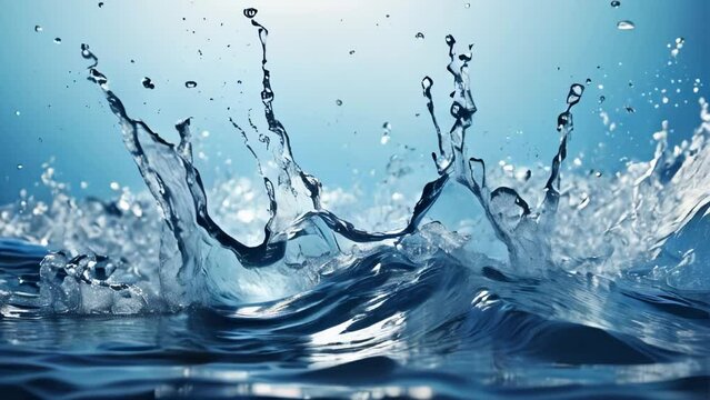 Surface of fresh water with splashes
