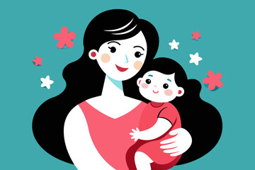 Mother and beautiful baby happy mother themes