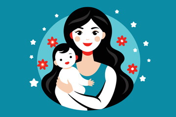 Mother and beautiful baby happy mother themes