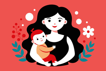 Mother and beautiful baby happy mother themes