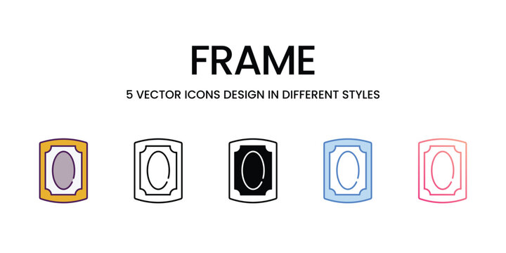 Frame icons in different style vector stock illustration