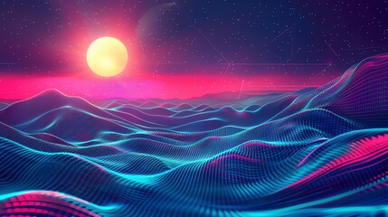 Abstract Synthwave Background
