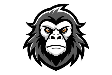 Orangutan moscot  logo on white a bckground - obrazy, fototapety, plakaty