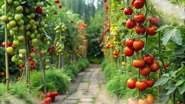 tomato plants that bear red tomatoes that are ready to harvest