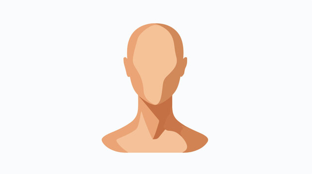 Head of faceless man icon image flat vector isolated