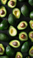 avocado on black, generative ai