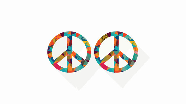 Hippie Peace Symbol icon illustration flat vector isolated