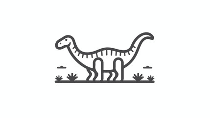 Iguanodon dinosaur line icon. linear style sign for m