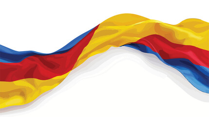 Illustration flag of Romania. Romania flag waving isolated