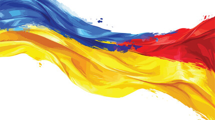 Illustration flag of Romania. Romania flag waving isolated