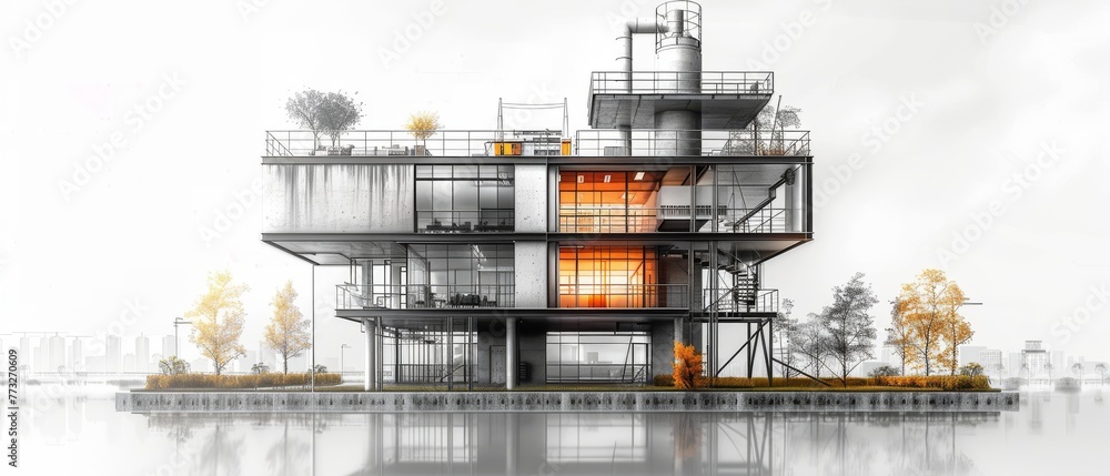 Aufkleber architecture and engineering design.lines, strokes, drawings, mechanical engineering. building const