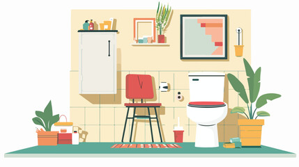 Illustration of toilet maintenance. flat vector isolated