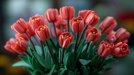 bouquet of the red tulips