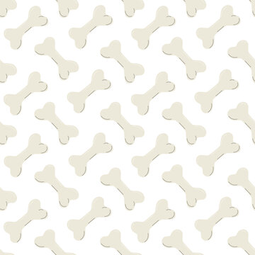 Simple seamless pattern with bones. For pet products design. Cartoon flat vector illustrations on white background.