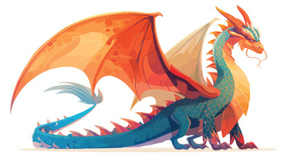 Its an illustration of a dragon flat vector isolated