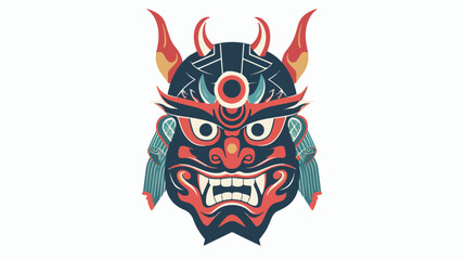 Japanese kabuki oni mask traditional samurai devil he