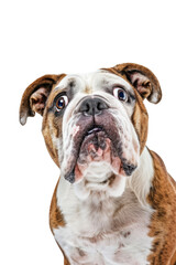Fototapeta premium Curious Bulldog isolated on transparent background