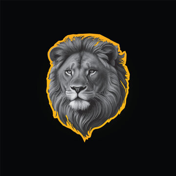 Head lion ilustration logo