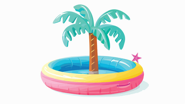 Kids inflatable pool with toy palm tree childrens por