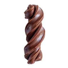 Chocolate torsade twist isolated on transparent background