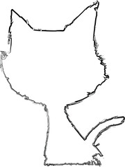 Kitten doodle drawing holiday decoration.